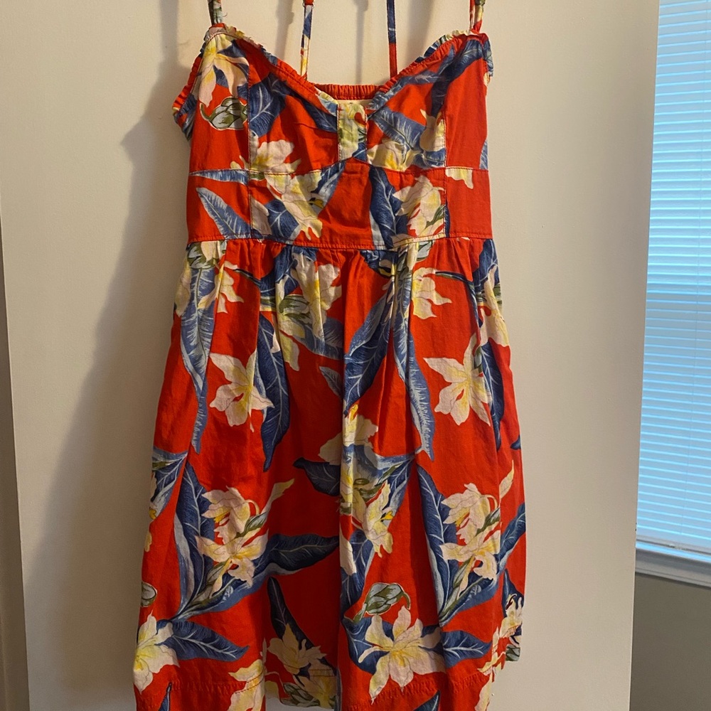 Red floral dress